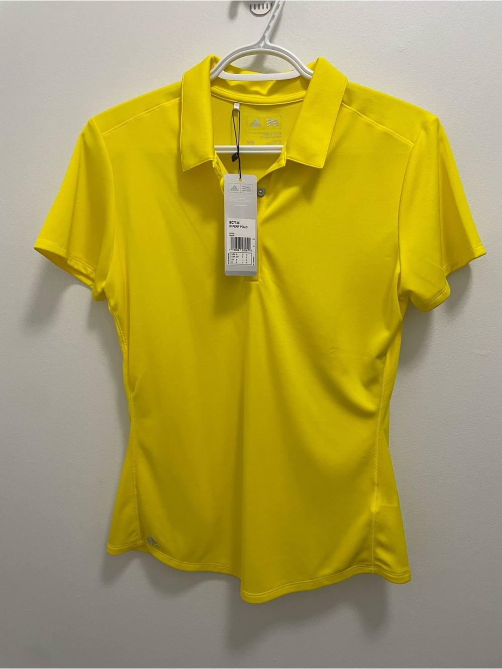 adidas Women's Bright Yellow Short Sleeve Polo